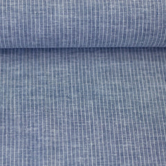 Leinen Baumwoll Mischgewebe Paul Swafing Streifen jeansblau meliert