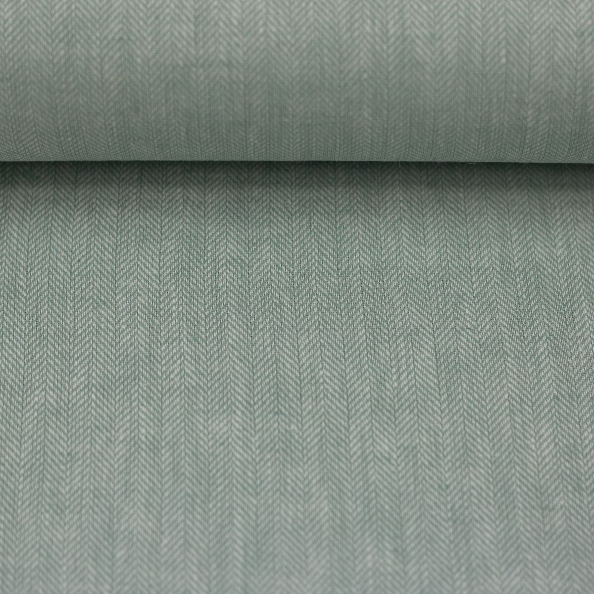 Leinen Baumwoll Mischgewebe Paul Swafing Fischgrät mint meliert