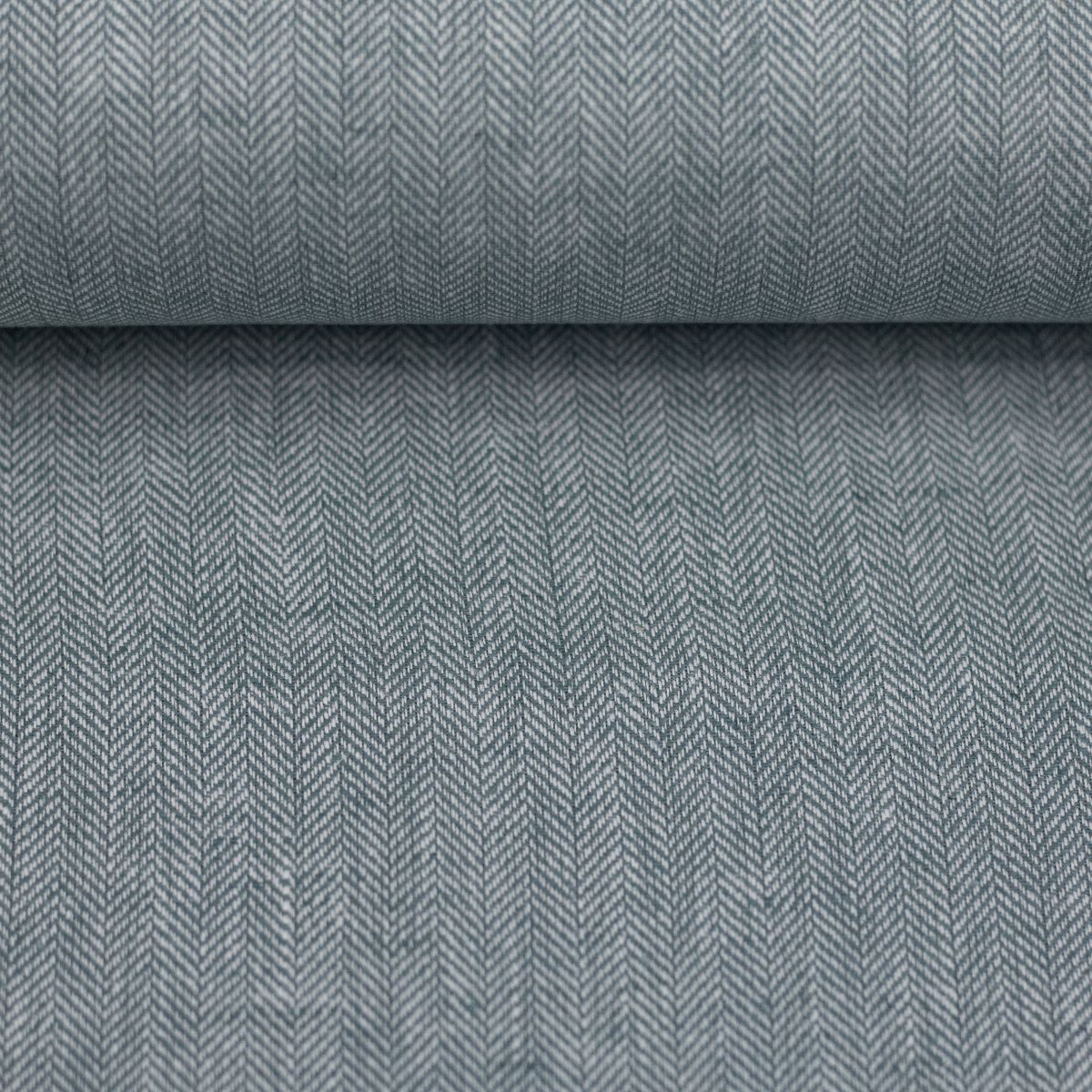 Leinen Baumwoll Mischgewebe Paul Swafing Fischgrät salbei meliert