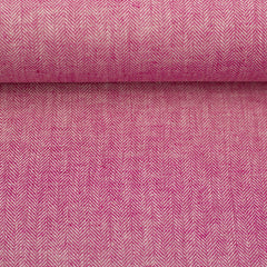 Leinen Baumwoll Mix Webware Fischgrat pink meliert