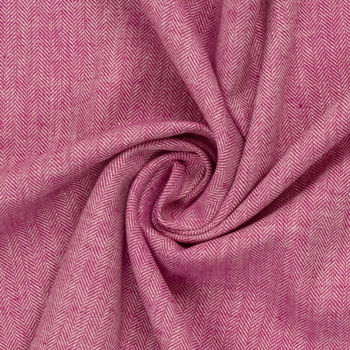 Leinen Baumwoll Mix Webware Fischgrat pink meliert