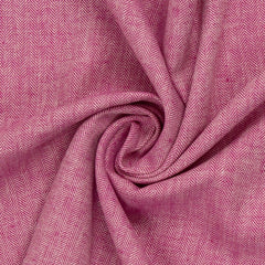 Leinen Baumwoll Mix Webware Fischgrat pink meliert