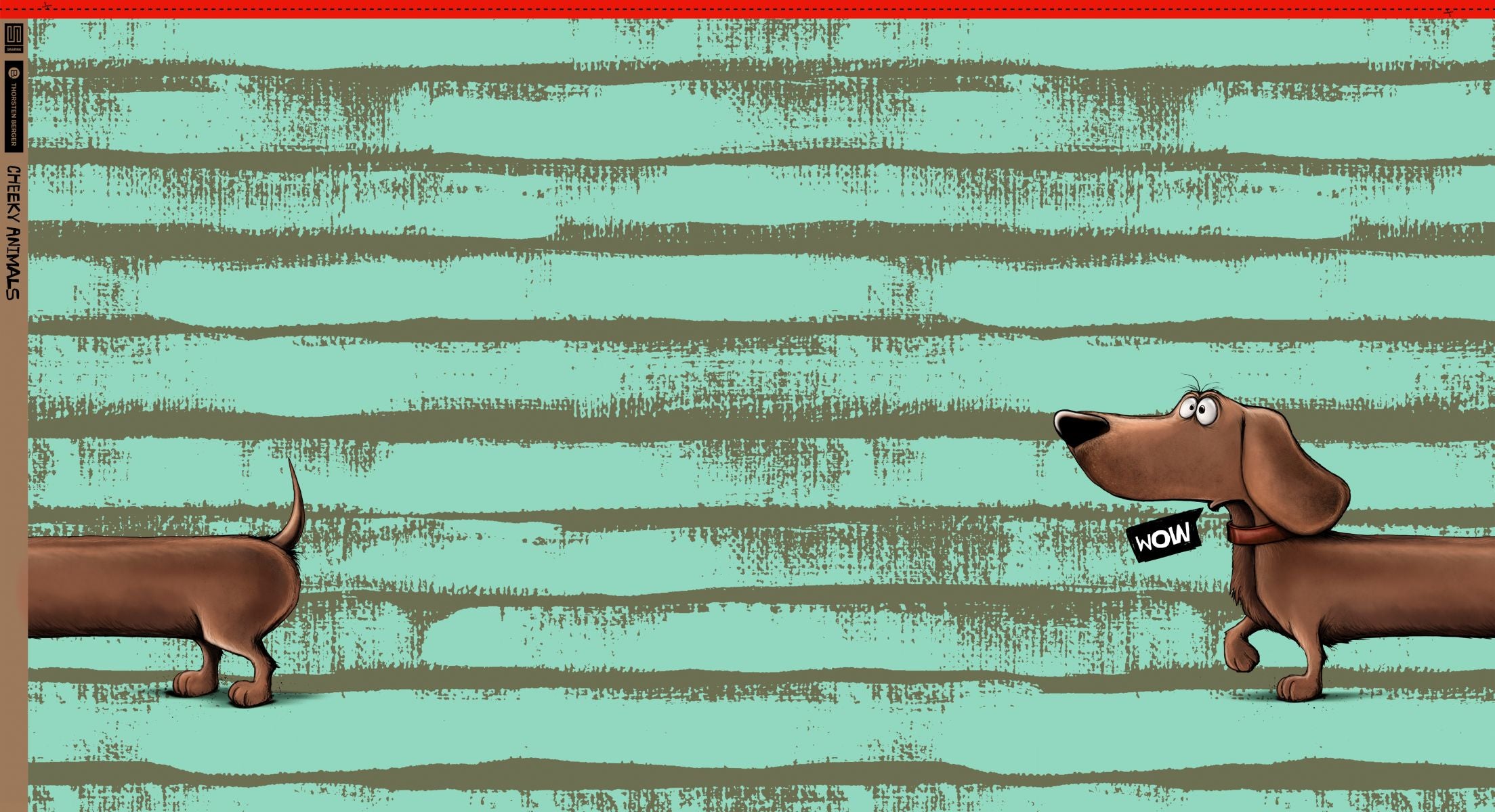 Panel Thorsten Berger Cheeky Animals Dachhund Berny Dackel türkis 