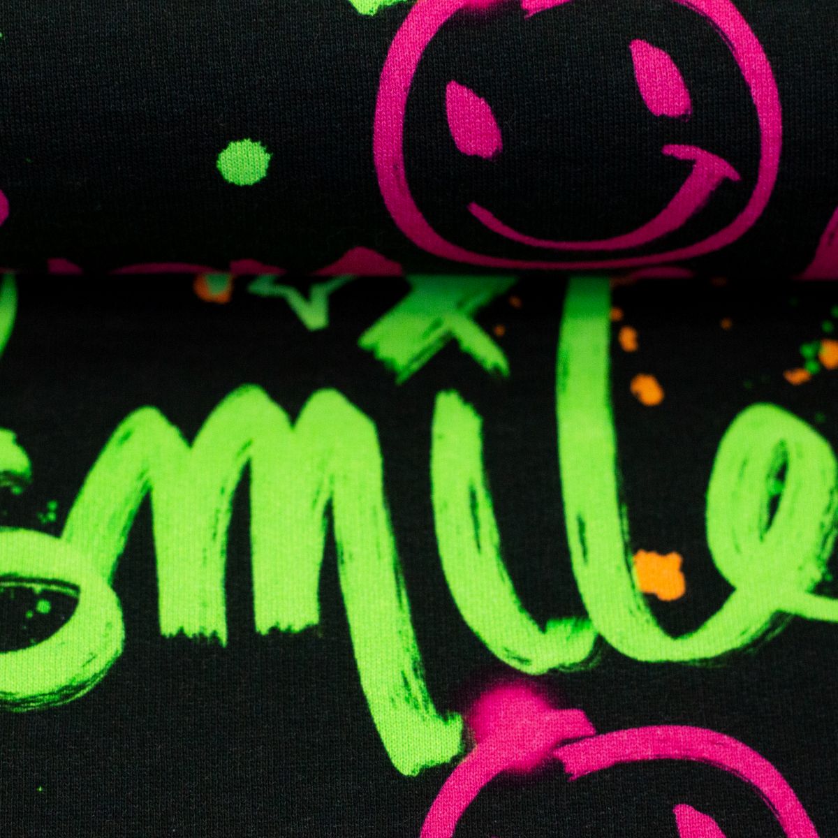 Sweat angeraut Happy Smile schwarz von Christiane Zielinski Swafing