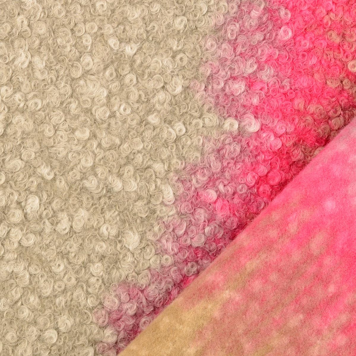 Boucle Farbverlauf pink beige
