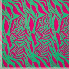 Viskose im Zebralook in den knalligen Trendfarben grün und pink