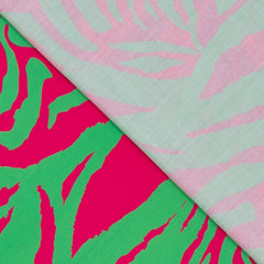 Viskose im Zebralook in den knalligen Trendfarben grün und pink