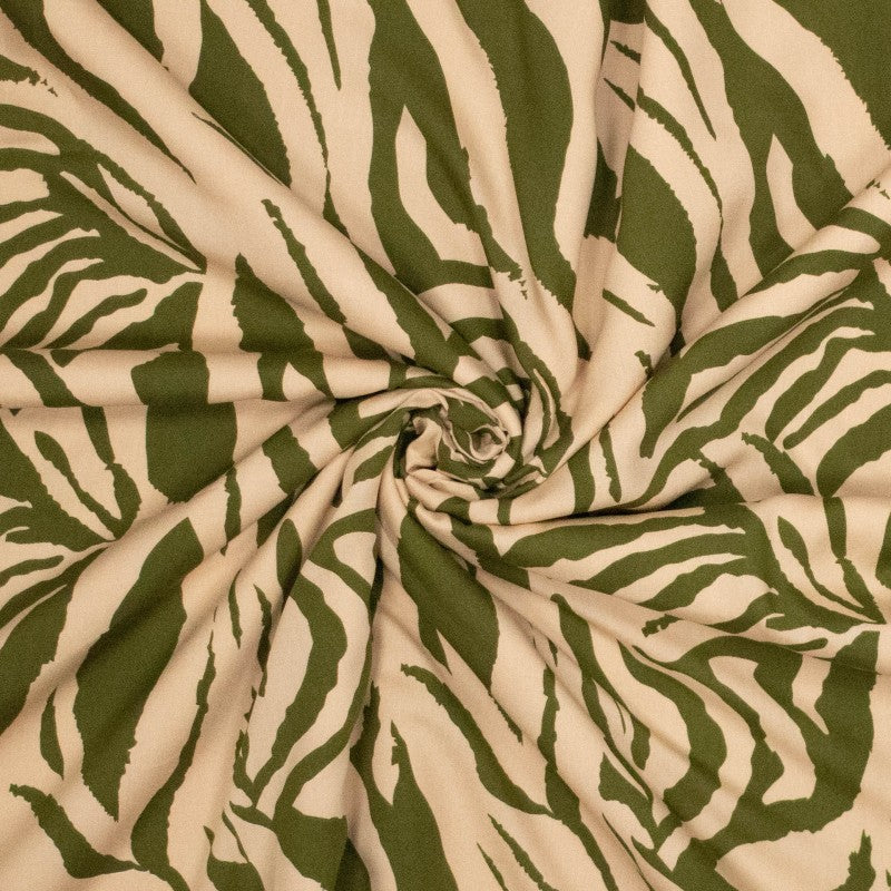 Viskosewebware - Zebra khaki beige