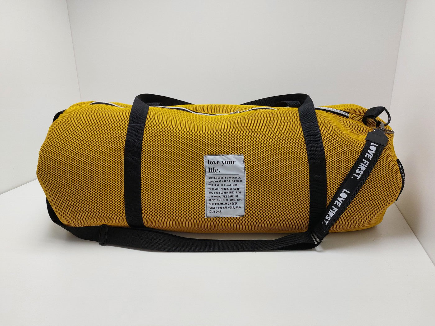 3D Netz Mesh mit Geweberücken senf gelb