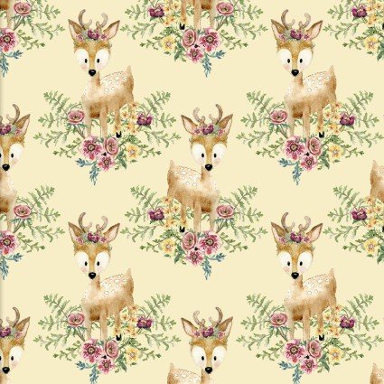 3 wishes Fabrics - Baumwollwebware - Forest Friends - Deer