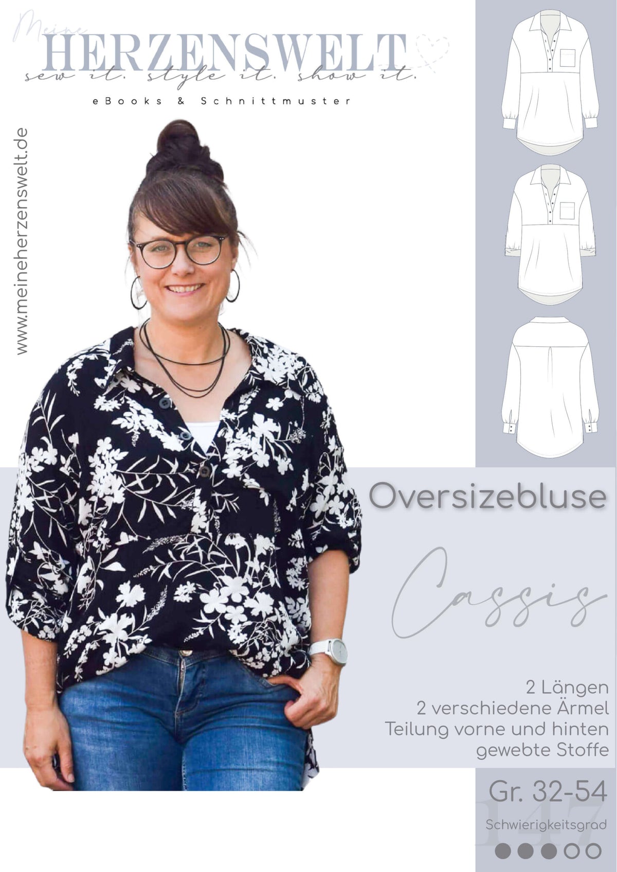 Papierschnittmuster Bluse Cassis Meine Herzenswelt