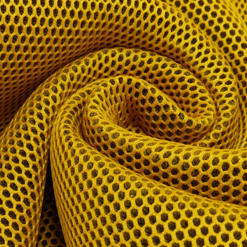 3D Netz Mesh mit Geweberücken senf gelb