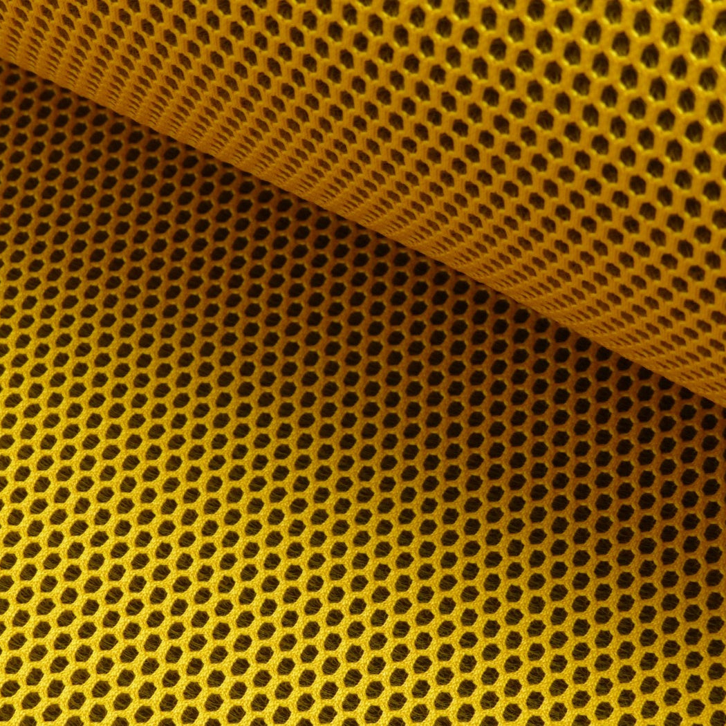 3D Netz Mesh mit Geweberücken senf gelb