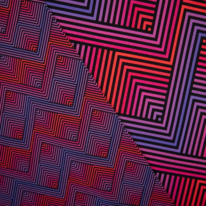 Canvas grafisches Muster Linien klein Pink - Abby Swafing