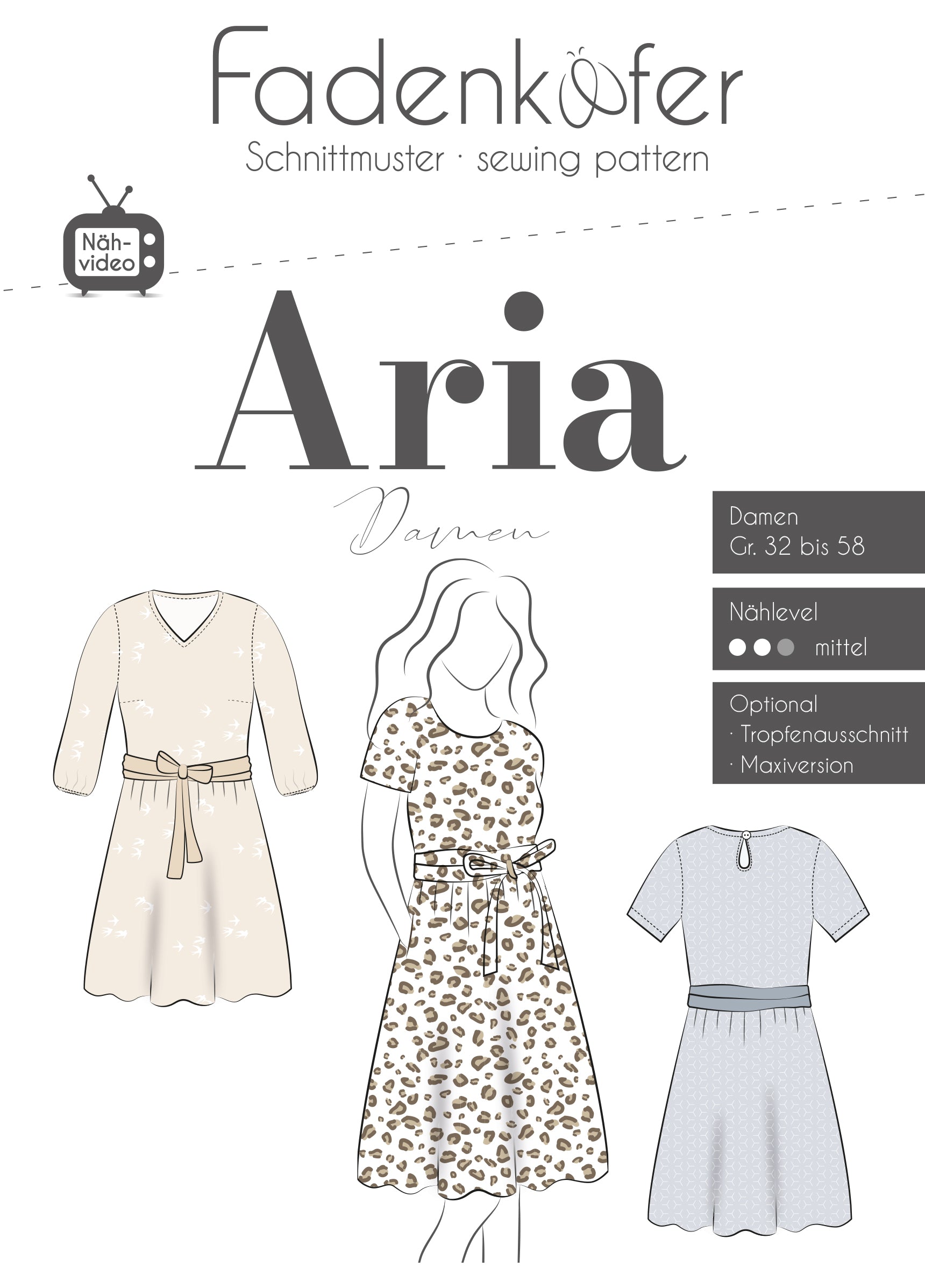 Papierschnittmuster Kleid Aria Fadenkäfer