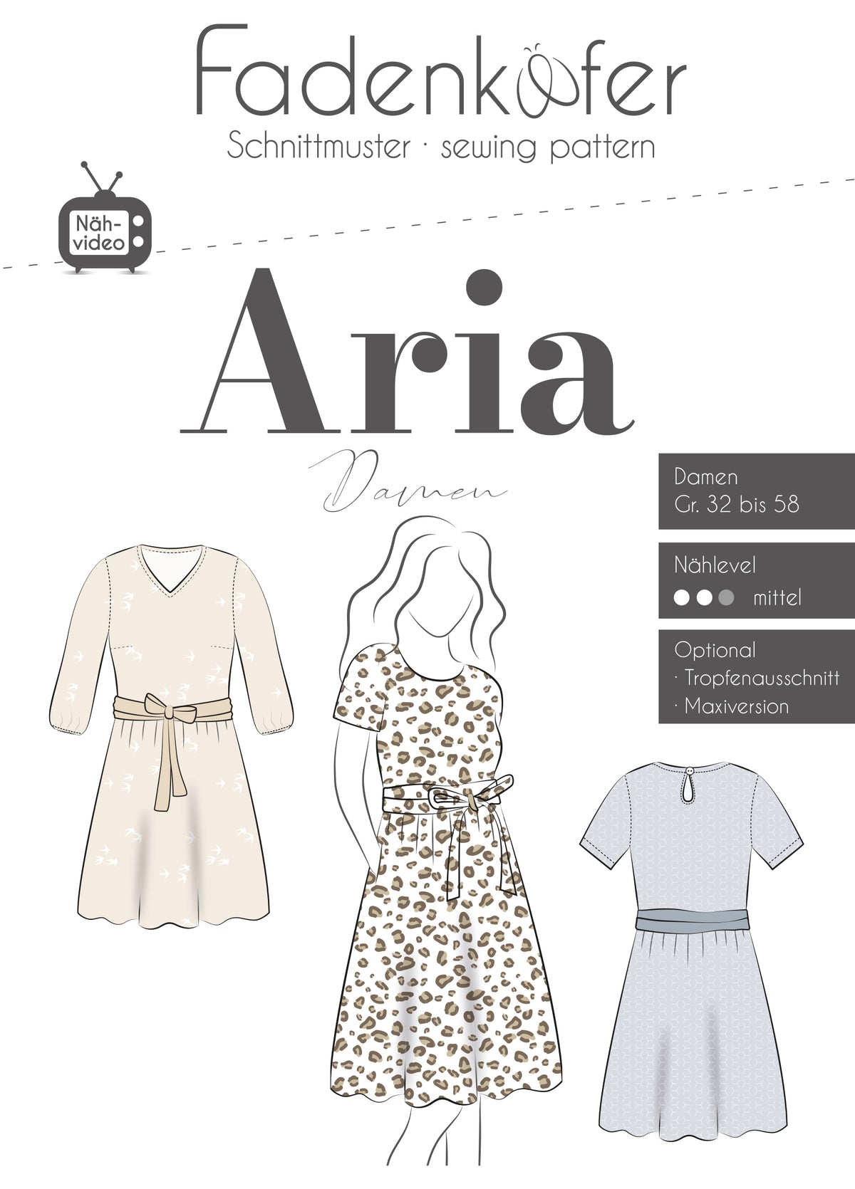 Papierschnittmuster Kleid Aria Fadenkäfer