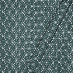 beschichtete Baumwollwebware geometrisches Muster dark mint