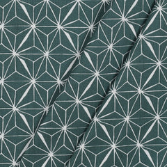 beschichtete Baumwollwebware geometrisches Muster dark mint
