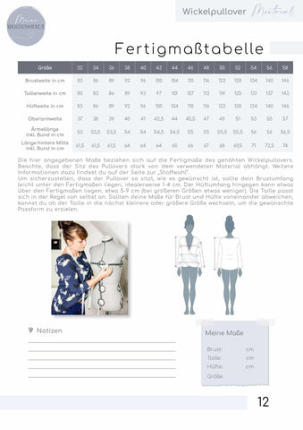 Papierschnittmuster Montral Wickelpullover meine Herzenswelt