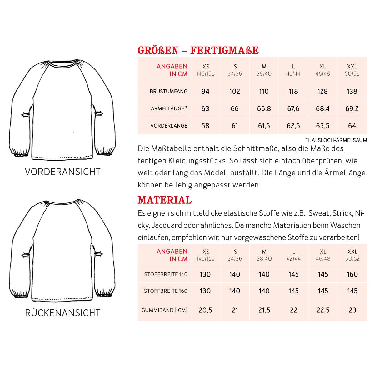Papierschnittmuster Raglanpullover Frau Caja Damen Studio Schnittreif