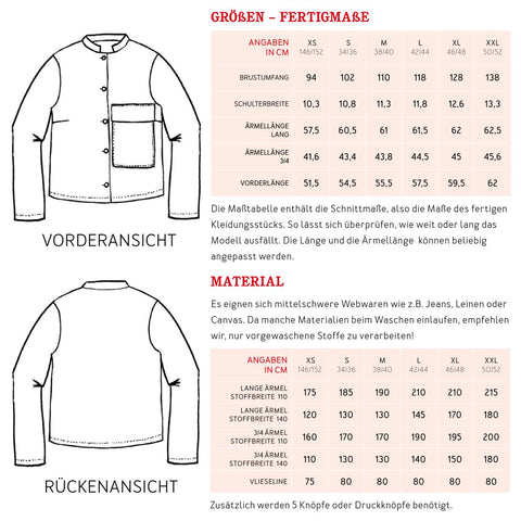 Papierschnittmuster Jacke Frau Cleo Studio Schnittreif