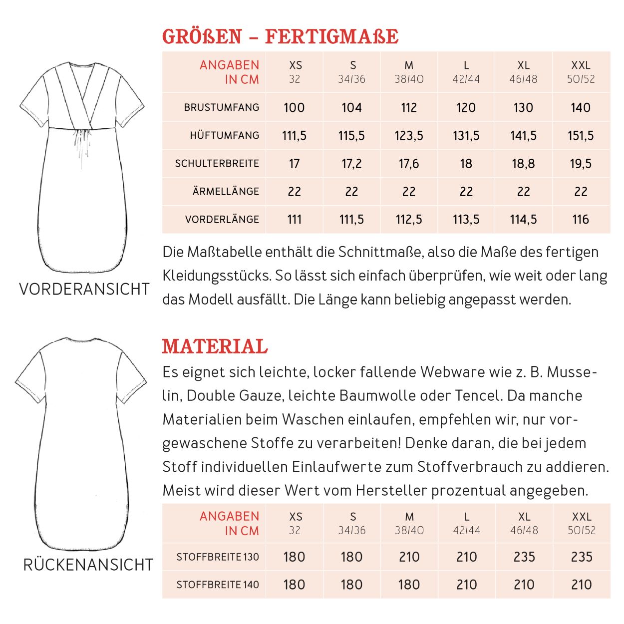 Papierschnittmuster Tunika Kleid Frau Ellen Studio Schnittreif