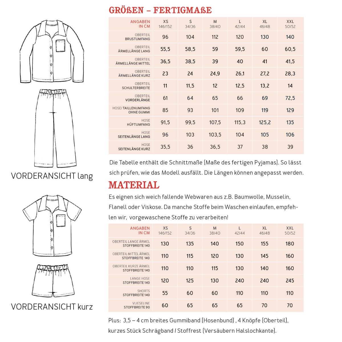 Papierschnittmuster Pyjamas Frau Hilda Studio Schnittreif