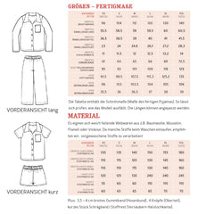 Papierschnittmuster Pyjamas Frau Hilda Studio Schnittreif