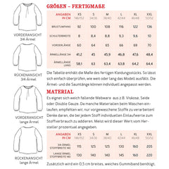 Papierschnittmuster Bluse Frau Suki Studio Schnittreif