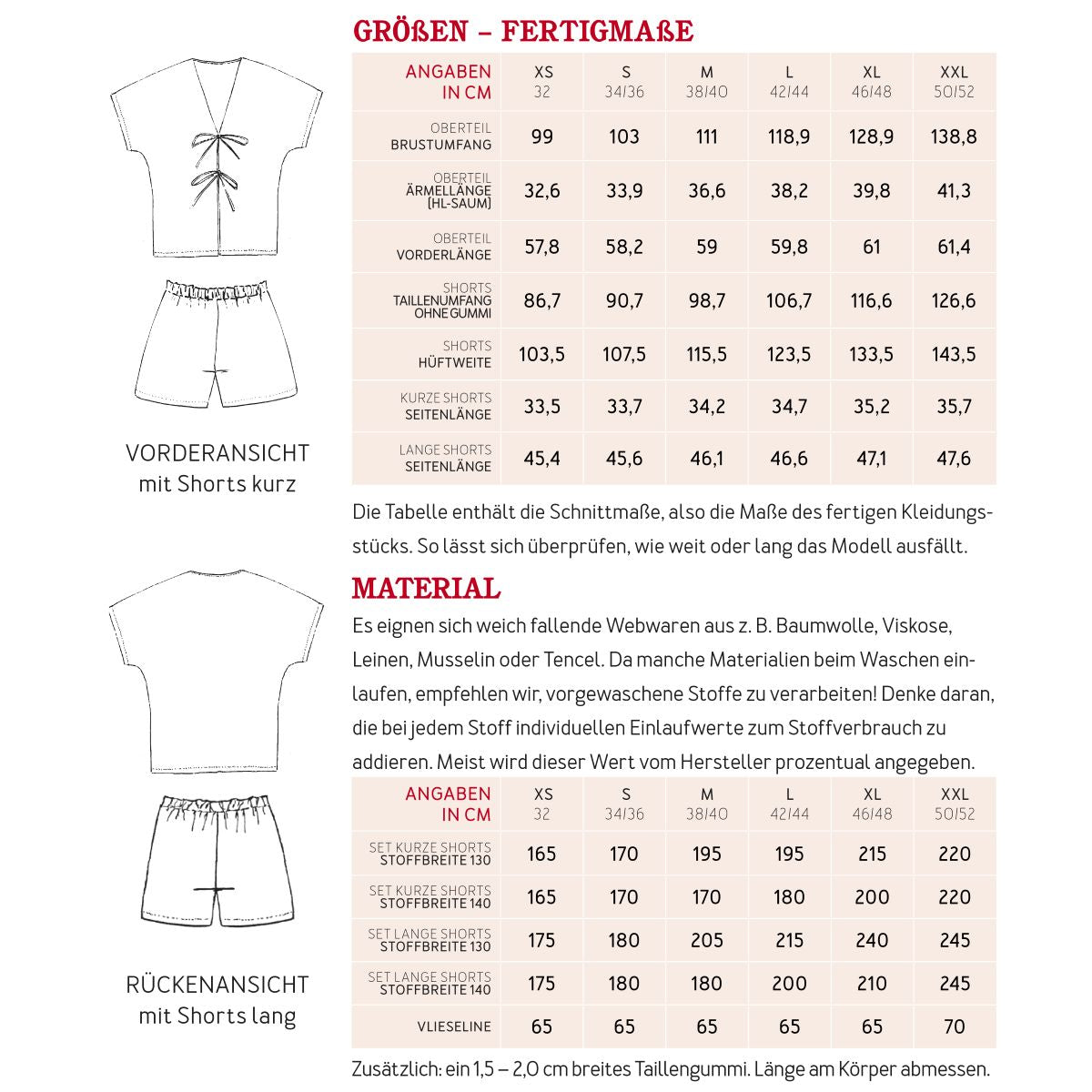 Papierschnittmuster Sommerpyjama Frau Viola Studio Schnittreif