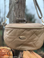 Kunstleder Debbie Rautensteppung schlamm beige