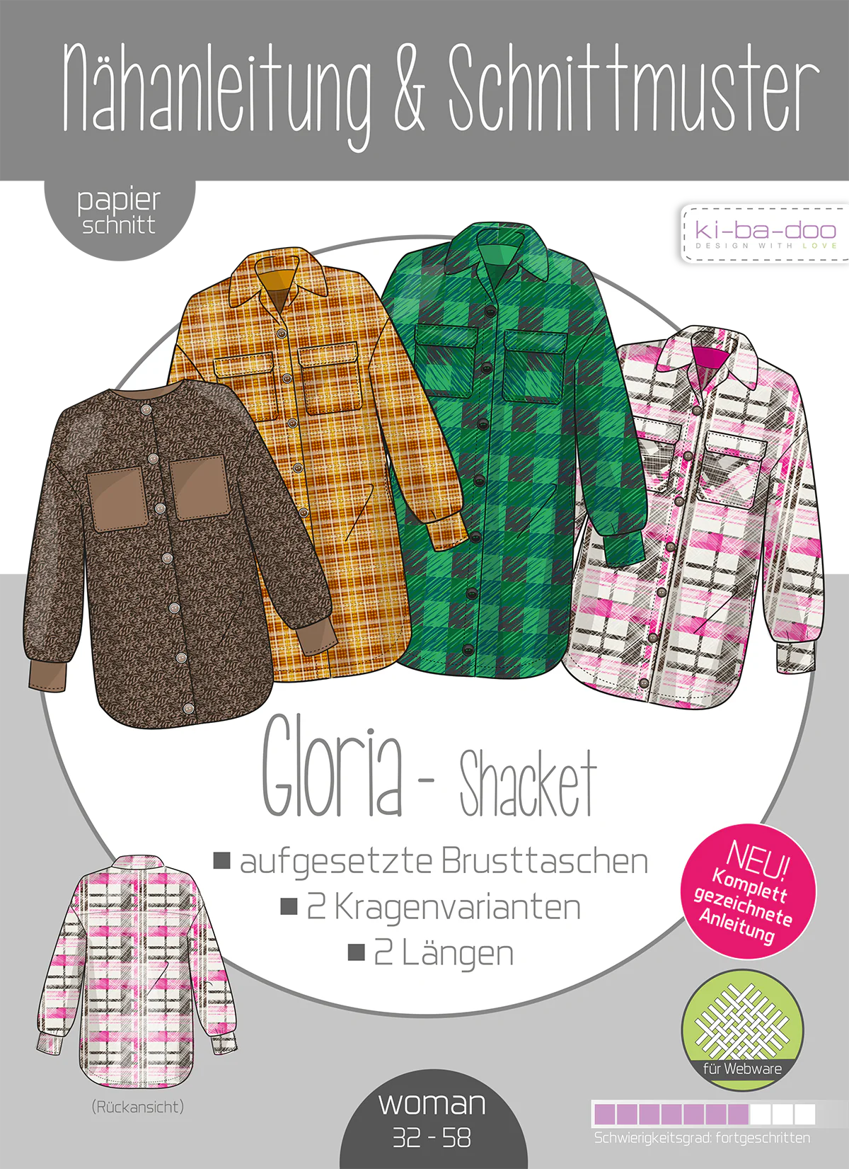 Papierschnittmuster Shacket Gloria Ki-ba-doo