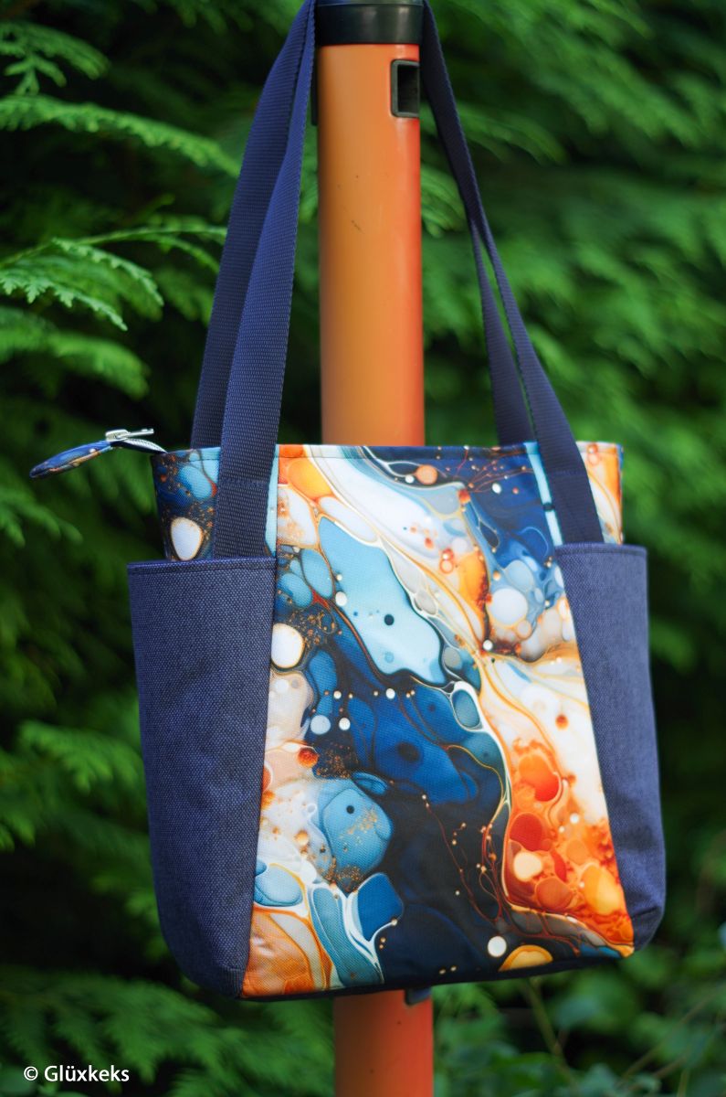 Oxford Stoff Savona by Sarah Mariam Swafing - Liquid Marmor blau