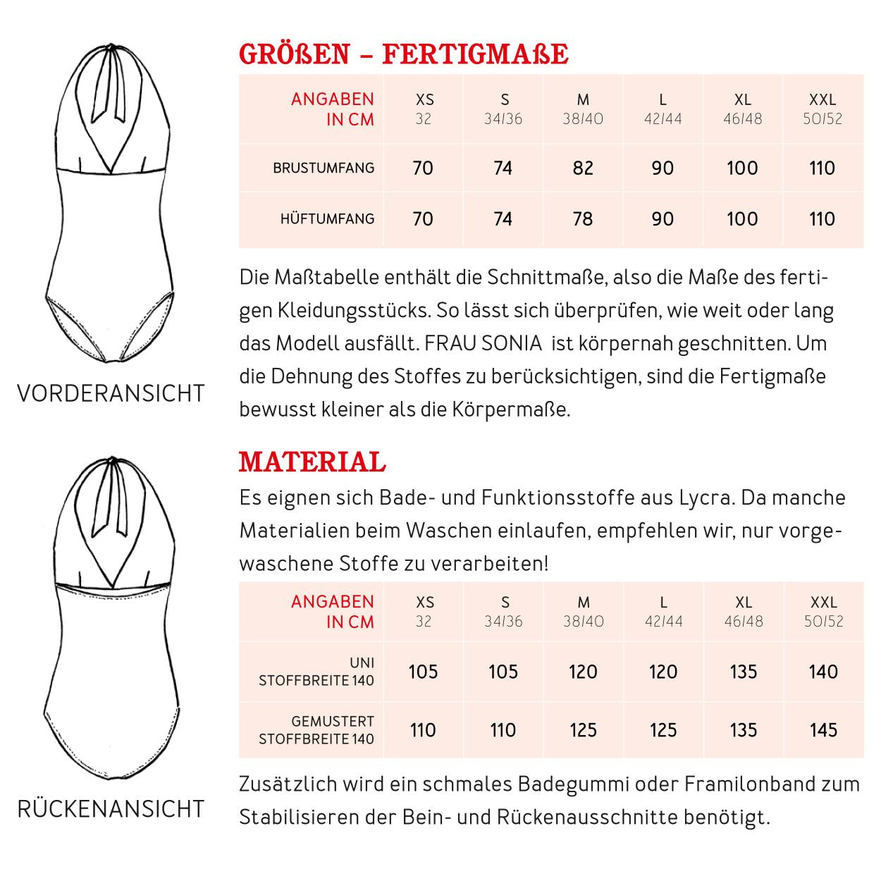Papierschnittmuster Badeanzug Frau Sonia Studio Schnittreif