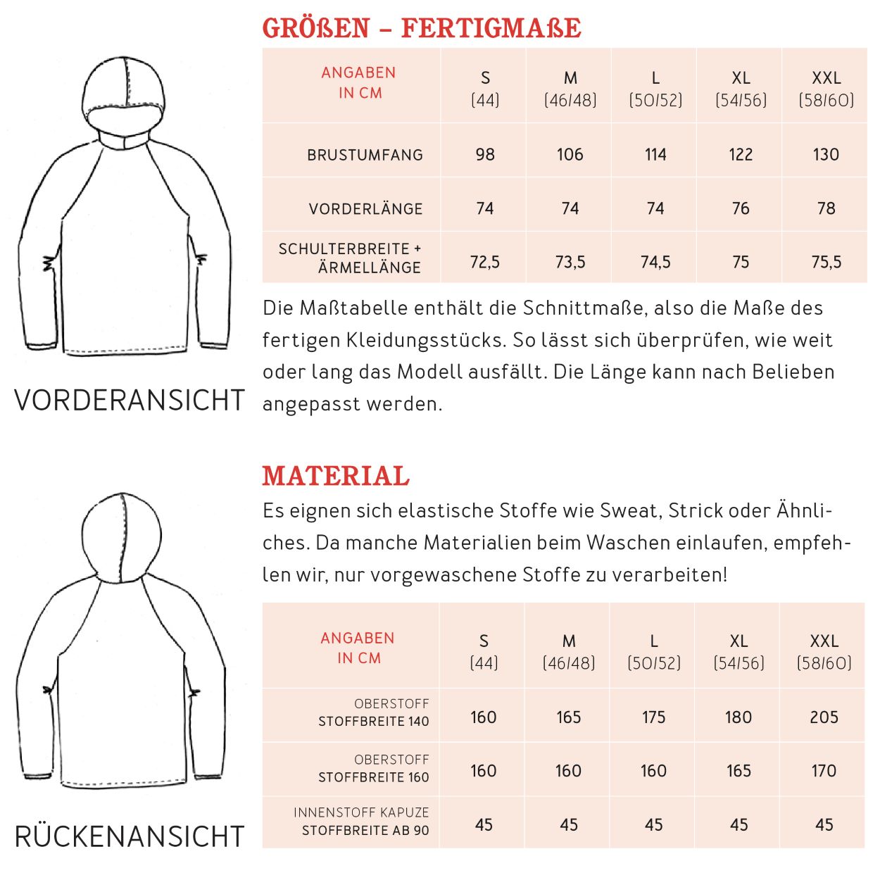 Papierschnittmuster Hoodie Herr Toni Studio Schnittreif