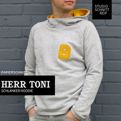 Papierschnittmuster Hoodie Herr Toni Studio Schnittreif