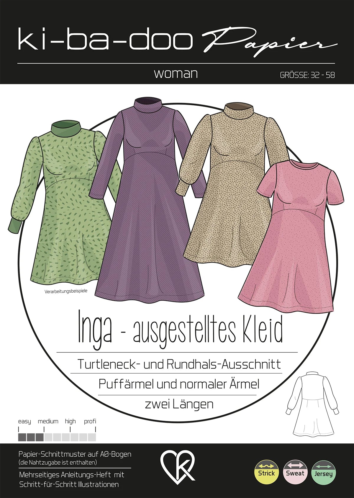 Papierschnittmuster Inga Kibadoo Kleid