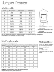 Papierschnittmuster Jumper Gr. 32 - 58 Damen - Fadenkäfer