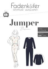 Papierschnittmuster Jumper Gr. 32 - 58 Damen - Fadenkäfer