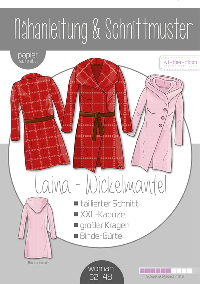 Papierschnittmuster Mantel Laina Kibadoo
