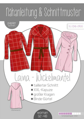 Papierschnittmuster Mantel Laina Kibadoo