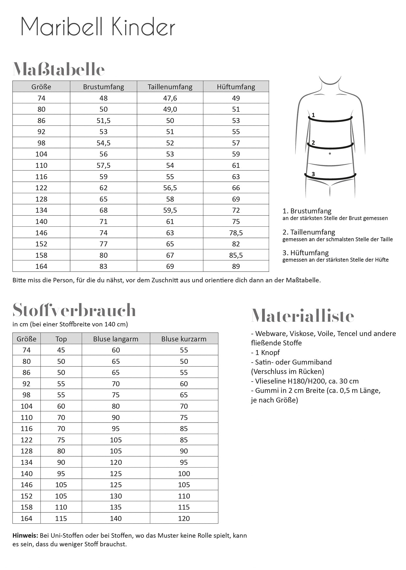 Papierschnittmuster Bluse Maribell Kinder Fadenkäfer