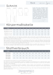 schmaler Rock Lynn Damen Gr. 32-54  -  Meine Herzenswelt - Papierschnittmuster