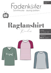 Papierschnittmuster Kinder Raglanshirt Fadenkäfer