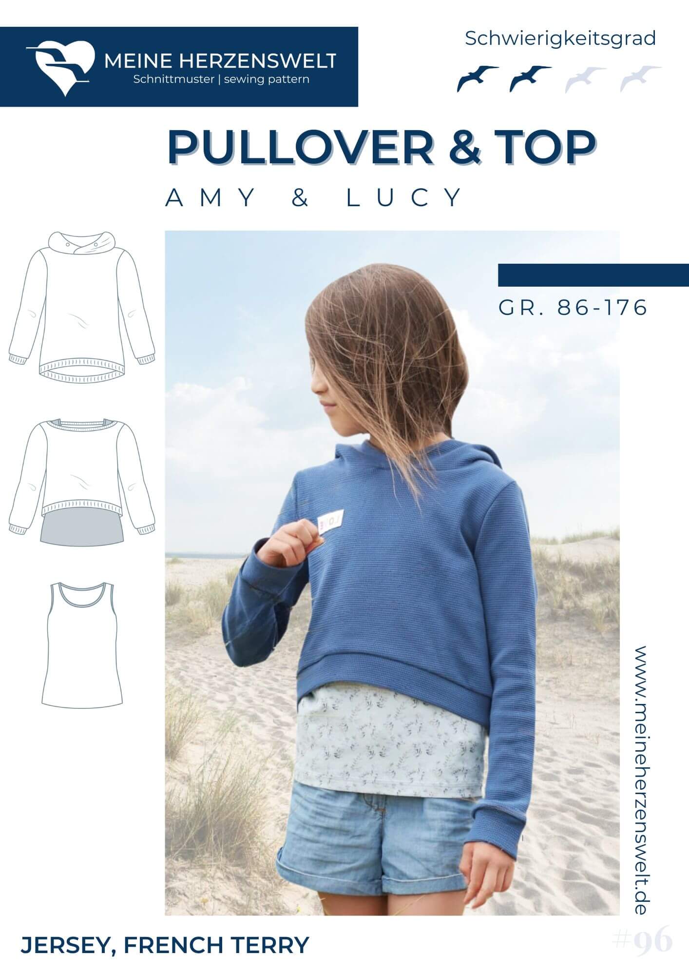 Schnittmuster Pullover und Top Amy und Lucy meine Herzenswelt