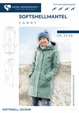 Papierschnittmuster Softshellmantel Carry meine Herzenswelt Stoffmeisterei