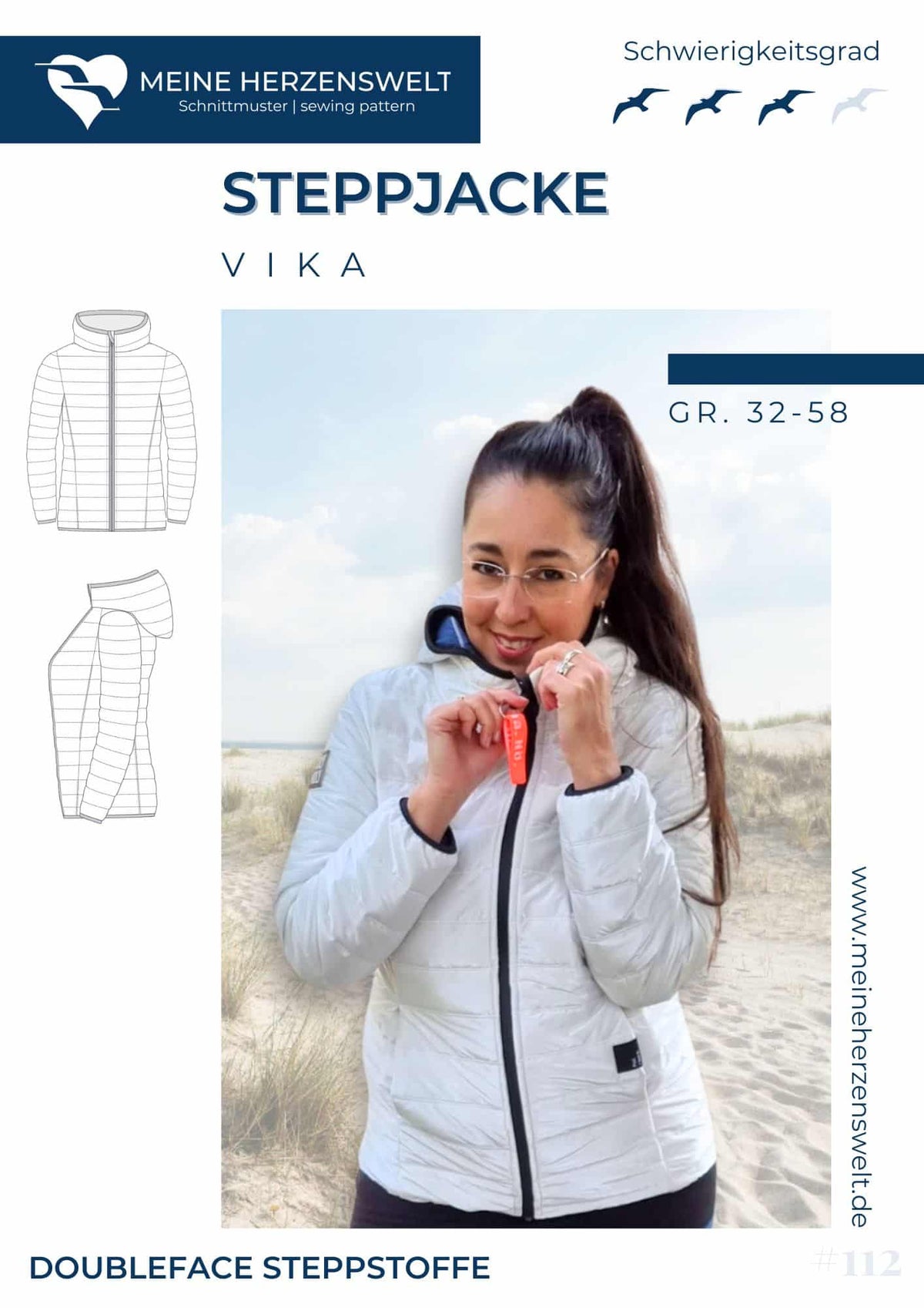 Papierschnittmuster Steppjacke Vika meine Herzenswelt Stoffmeisterei