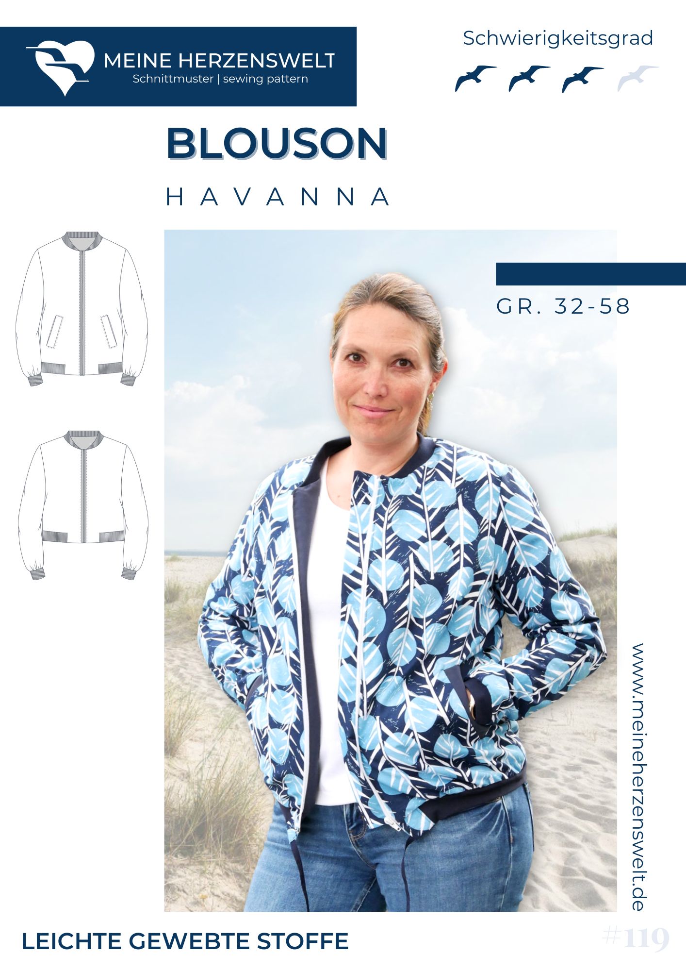 Papierschnittmuster Blouson Havanna meine Herzenswelt Stoffmeisterei