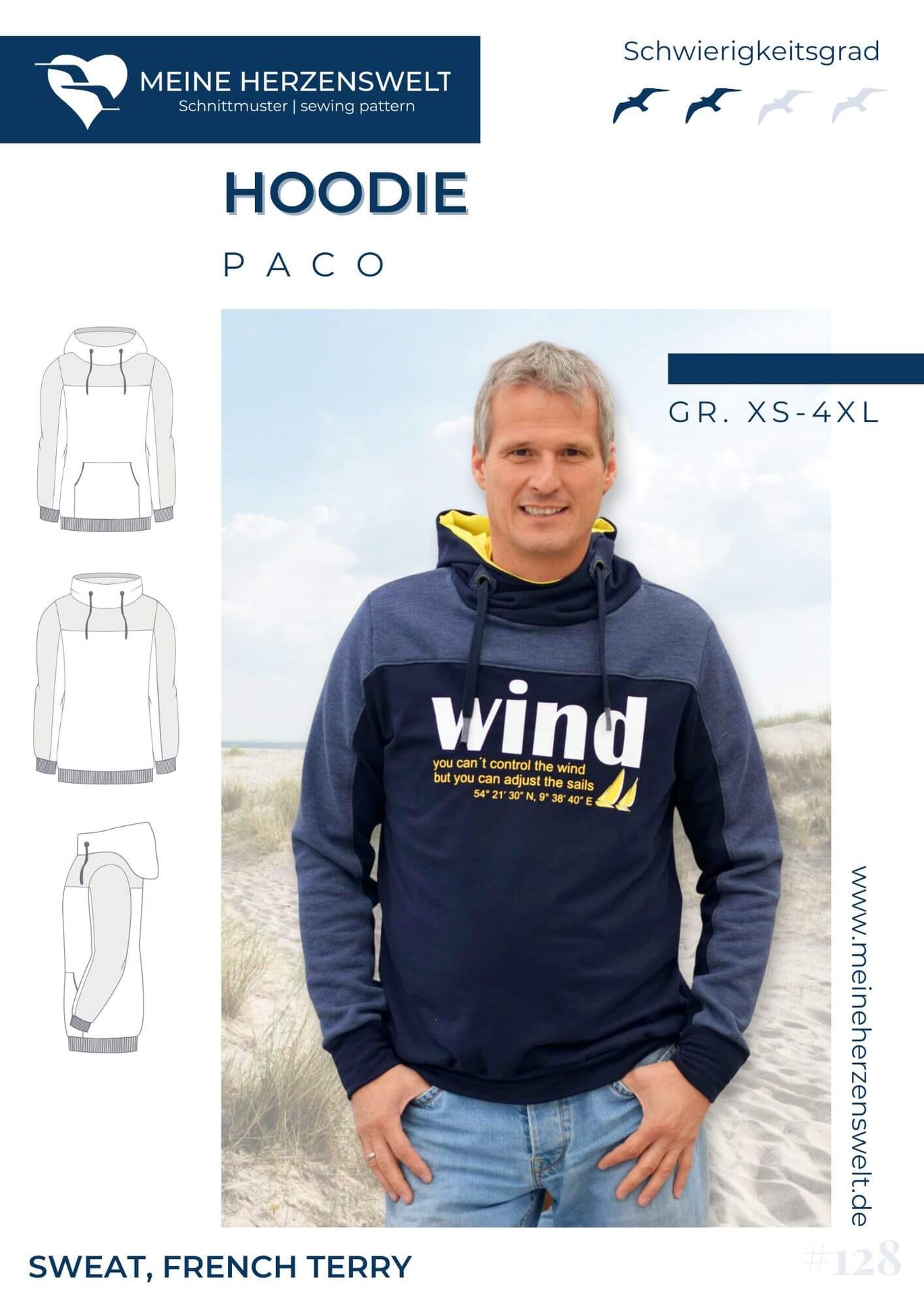 Schnittmuster Basic-Pullover Herren – Inkl. Größen 2XS Bis 4XL, Mit Rund- Oder V-Ausschnitt, Länger/kürzer