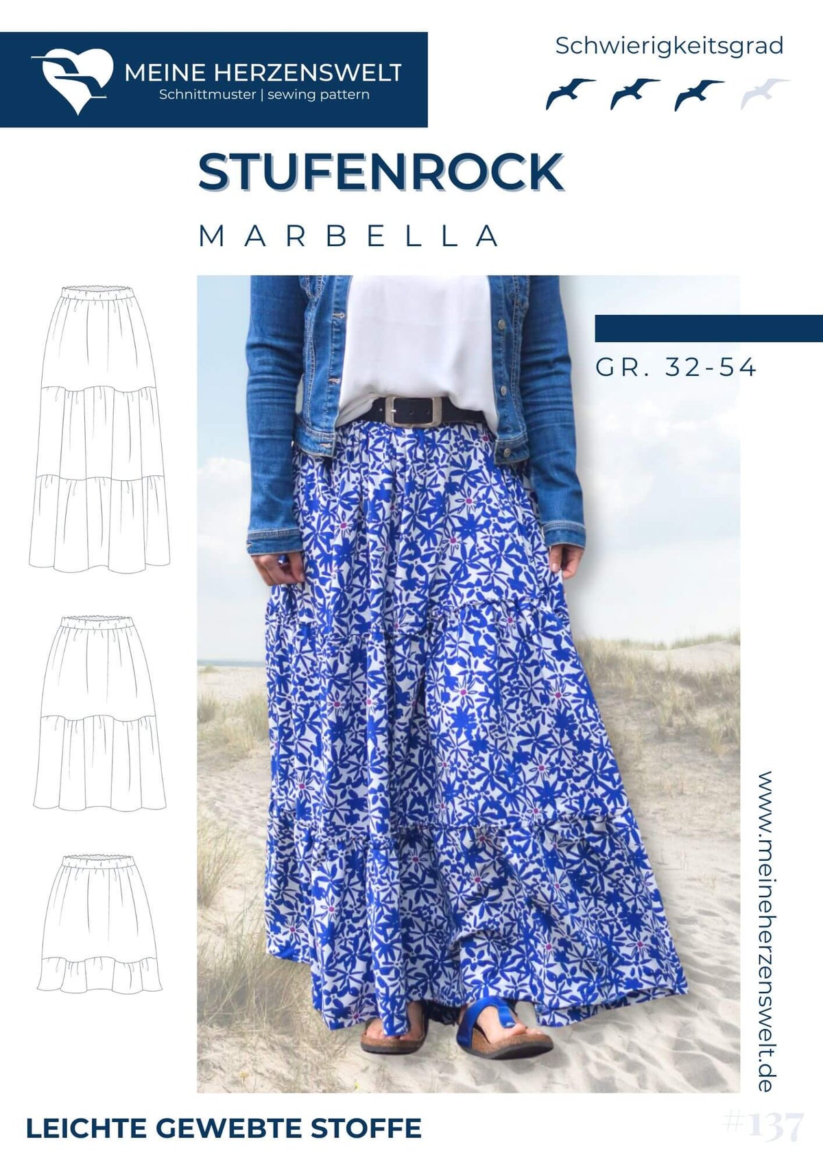 Papierschnittmuster Stufenrock Marbella meine Herzenswelt
